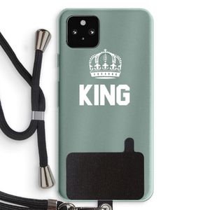 King zwart: Pixel 5a 5G Transparant Hoesje met koord
