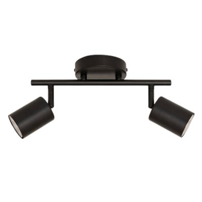 Wand / plafondlamp Vico - D10 x H17 cm - metaal - zwart - 2 lichtbronnen