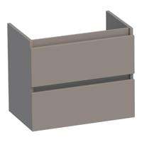 Brauer Joy - Onderkast Ondiep - 60 cm - met 2 Softclose Lades Greeploos en 1 Sifon Uitsparing - Mat Taupe