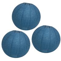 Chaks Lampion - 3x - luxueus - bolvormig - blauw - 40 x 37.5 cm - papier - gedecoreerd Chaks Lampion - 3x - luxueus - bolvormig - blauw - 40 x 37.5 cm - papier - gedecoreerd