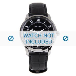 Horlogeband Seiko SRP765J2 / 4R36 04E0 Leder Zwart 20mm