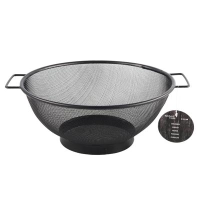 Vergiet - zwart - RVS - 26 cm - keuken zeef