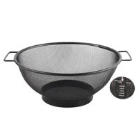 Vergiet - zwart - RVS - 26 cm - keuken zeef