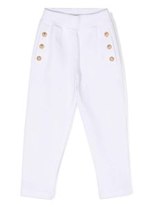 Balmain Kids pantalon de jogging à boutons embossés - Blanc