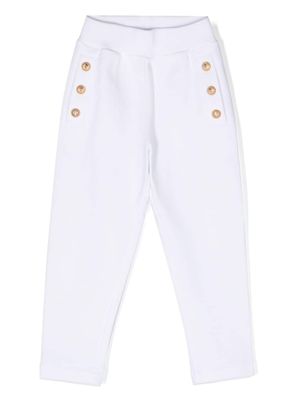 Balmain Kids pantalon de jogging Signature Coin en coton - Blanc