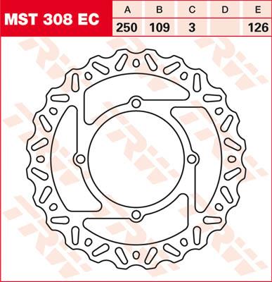 TRW Remschijf, remschijven voor de moto, MST308EC
