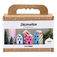 Creativ Company Mini hobbyset decoratie huizen kleurrijk
