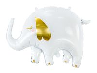Folieballon Olifant Wit/Goud (83x58cm)