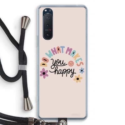 Happy days: Sony Xperia 5 II Transparant Hoesje met koord