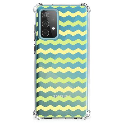 Samsung Galaxy A52 4G/5G Doorzichtige Silicone Hoesje Waves Yellow Samsung Galaxy A52 4G/5G Doorzichtige Silicone Hoesje Waves Yellow