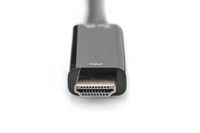 Digitus AK-330101-002-S HDMI-kabel DisplayPort / HDMI / USB Aansluitkabel DisplayPort-bus, HDMI-A-stekker, USB-A stekker 0.2 m Zwart DisplayPort 1.2, - thumbnail