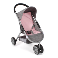Poppenbuggy Speedy - Melange Grijs Roze