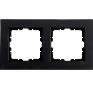 Kopp HK07 Pure afdekraam 2-voudig mat-zwart verticaal of horizontaal te plaatsen 406950000