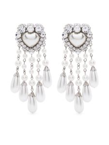 Alessandra Rich boucles d'oreilles cœur serties de cristaux - Argent