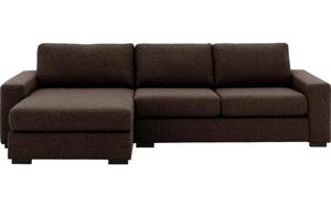 Goossens Hoekbank Lucca Met Chaise Longue bruin, stof, 2,5-zits, stijlvol landelijk met chaise longue links