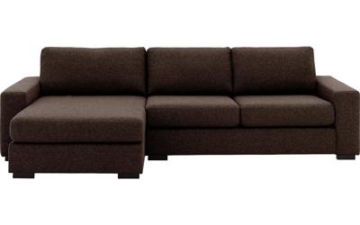 Goossens Hoekbank Lucca Met Chaise Longue bruin, stof, 2,5-zits, stijlvol landelijk met chaise longue links