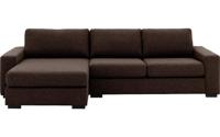 Goossens Hoekbank Lucca Met Chaise Longue bruin, stof, 2,5-zits, stijlvol landelijk met chaise longue links