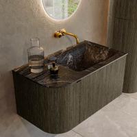 Badmeubel Mondiaz Kurve-Dlux | 85 cm cm | Meubelkleur Shadow | Wastafelkleur Lava | Solid surface | Wasbak rechter zijde spoelbak | Zonder kraangat(en) Badmeubel Mondiaz Kurve-Dlux | 85 cm cm | Meubelkleur Shadow | Wastafelkleur Lava | Solid surface | Wasbak rechter zijde spoelbak | Zonder kraangat(en)