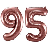 Folat Verjaardag Leeftijd folieballonnen - 95 jaar - rose goud - 86 cm - cijferballon groot