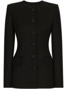 Dolce & Gabbana blazer sans col à simple boutonnage - Noir