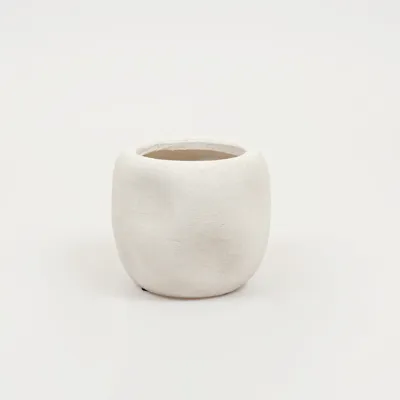 Lisboa organische bloempot voor binnen 16X16X15CM wit