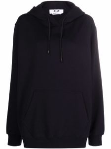 MSGM hoodie à bande logo - Noir