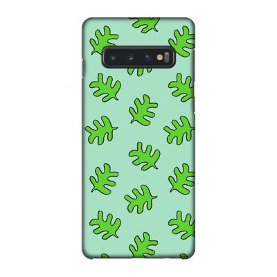 Groene blaadjes: Samsung Galaxy S10 4G Volledig Geprint Hoesje