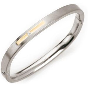 Boccia 0304-01 Armband Bangle Titanium zilver-en goudkleurig 60-50 mm