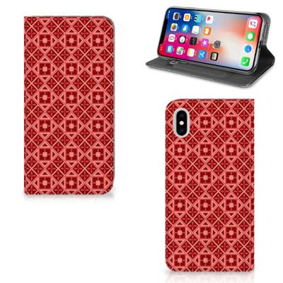 Apple iPhone Xs Max | Hoesje met Magneet | Batik Rood