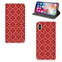 Apple iPhone Xs Max | Hoesje met Magneet | Batik Rood