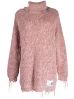 Maison MIHARA YASUHIRO pull frangé à col roulé - Rose