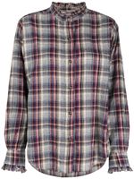 MARANT ÉTOILE ruffle-trim checked shirt - Bleu