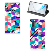 Samsung Galaxy Note 10 Stand Case Blokken Kleurrijk - thumbnail