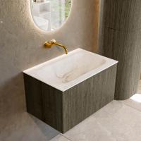 Badmeubel Mondiaz Kurve-Dlux | 70 cm cm | Meubelkleur Shadow | Wastafelkleur Frappe | Solid surface | Wasbak midden spoelbak | Zonder kraangat(en)