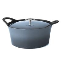 Cuisinox volcan gietijzeren braadpan 24 cm 3.4l denim blue/geëmailleerd Cuisinox volcan gietijzeren braadpan 24 cm 3.4l denim blue/geëmailleerd