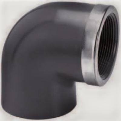 Knie 90° lijm x binnendraad met RVS ring 32 mm x 1"