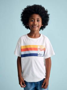 Jongensshirt met grafisch motief wit