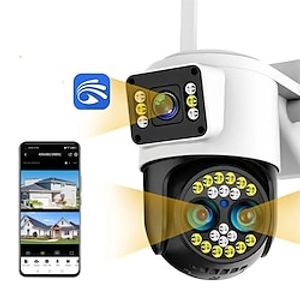 yoosee hd 4k 8mp twee lenzen twee schermen draadloze buitencamera 10x zoom tweeweg audio bewegingsdetectie miniinthebox