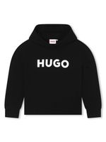 HUGO KIDS hoodie à logo imprimé - Noir