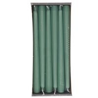 36x Groene dinerkaarsen 25 cm 8 branduren