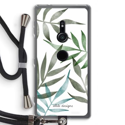 Tropical watercolor leaves: Sony Xperia XZ2 Transparant Hoesje met koord