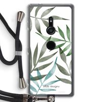 Tropical watercolor leaves: Sony Xperia XZ2 Transparant Hoesje met koord