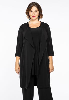 Yoek Vest driekwart mouwen | Zwart | Maat 42/44