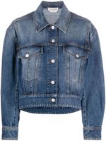 Alexander McQueen veste en jean à coupe crop - Bleu