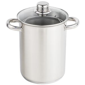 RVS asperge pan met glazen deksel 21 cm 4 liter