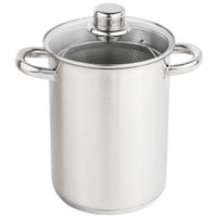 RVS asperge pan met glazen deksel 21 cm 4 liter - thumbnail