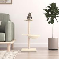 Kattenmeubel met sisal krabpalen 72 cm crmekleurig