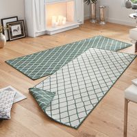 Loper Duo Squares - 80x250cm - Creme Grafisch Vloerkleed - 123vloerkleed.nl is de online webshop voor vloerkleden en woonaccessoires. - thumbnail