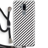 Strepen zwart-wit: LG G7 Thinq Transparant Hoesje met koord Strepen zwart-wit: LG G7 Thinq Transparant Hoesje met koord