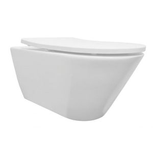 Wandcloset Wiesbaden Stereo Rimless Softclose met Shade Toiletzitting Mat Wit